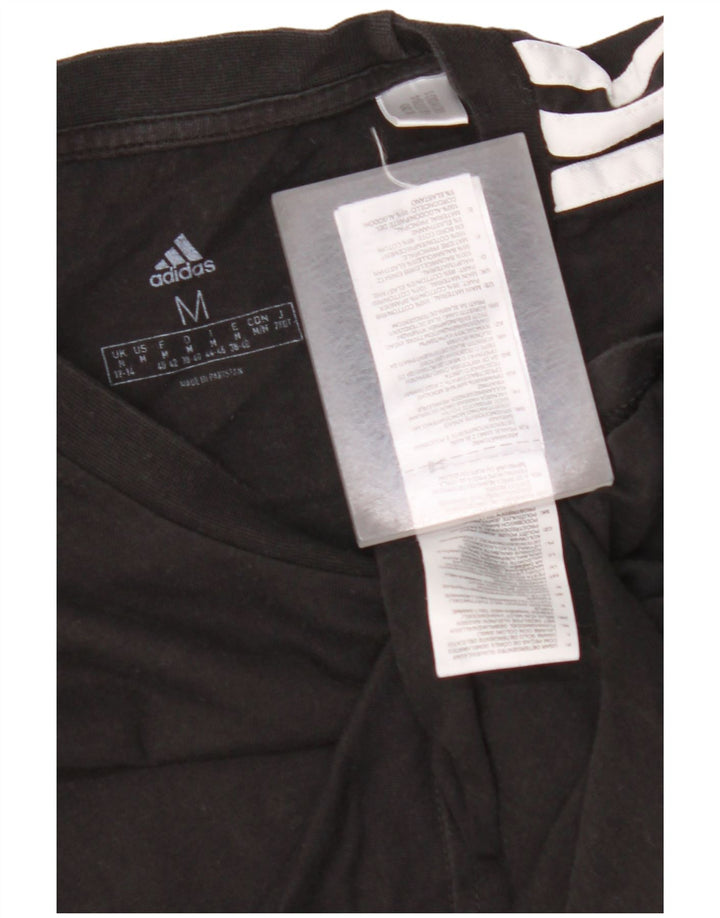 ADIDAS Camiseta Mujer Top UK 12/14 Mediano Negro Algodón