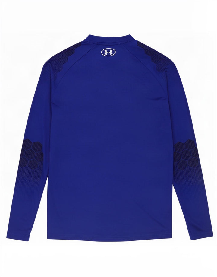 Camiseta Under Armour Hombre Manga Larga Poliéster Manchado Azul Medio