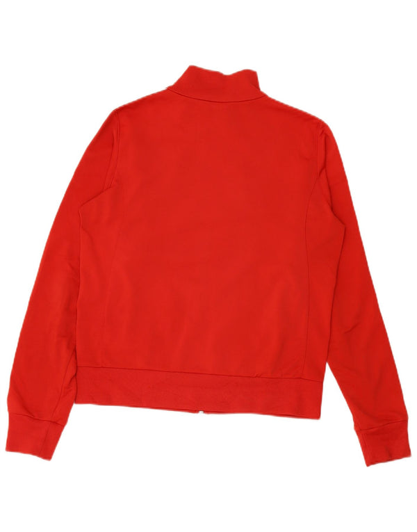 NIKE Womens Tracksuit Top Jacket UK 10/12 Medium Red Colourblock Polyester
