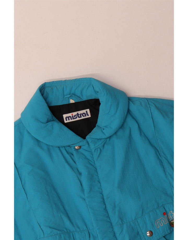 MISTRAL Chaqueta acolchada holgada con gráfico para hombre Reino Unido 40 Grande Poliamida azul