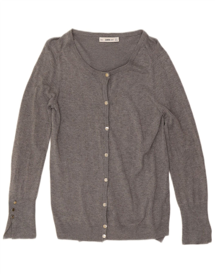 Zara Mujer Cárdigan Suéter UK 44 Grande Gris