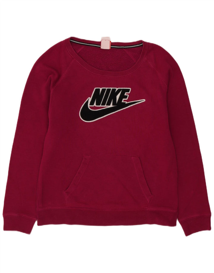 Nike - Sudadera gráfica para mujer, talla 40, algodón rosa mediano