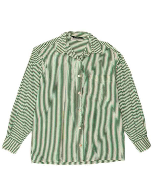 MAX MARA Camisa de fin de semana para mujer UK 46 Large Green Pinstripe