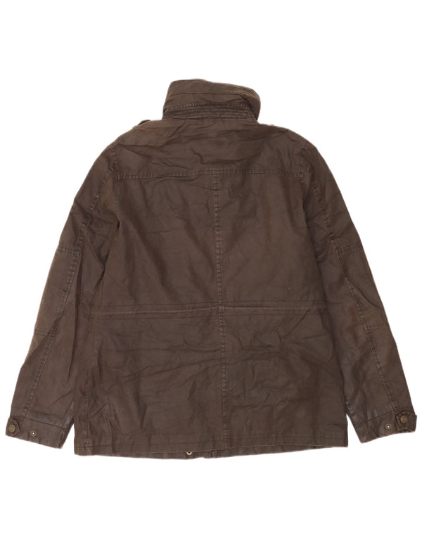 Chaqueta militar de algodón encerado para mujer de Fat Face UK 42 Algodón marrón medio
