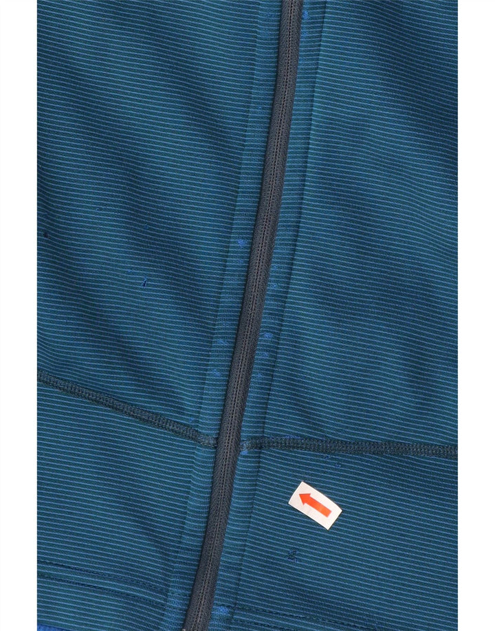 MONTANE Suéter con capucha y cremallera para hombre XL Poliéster a rayas azules