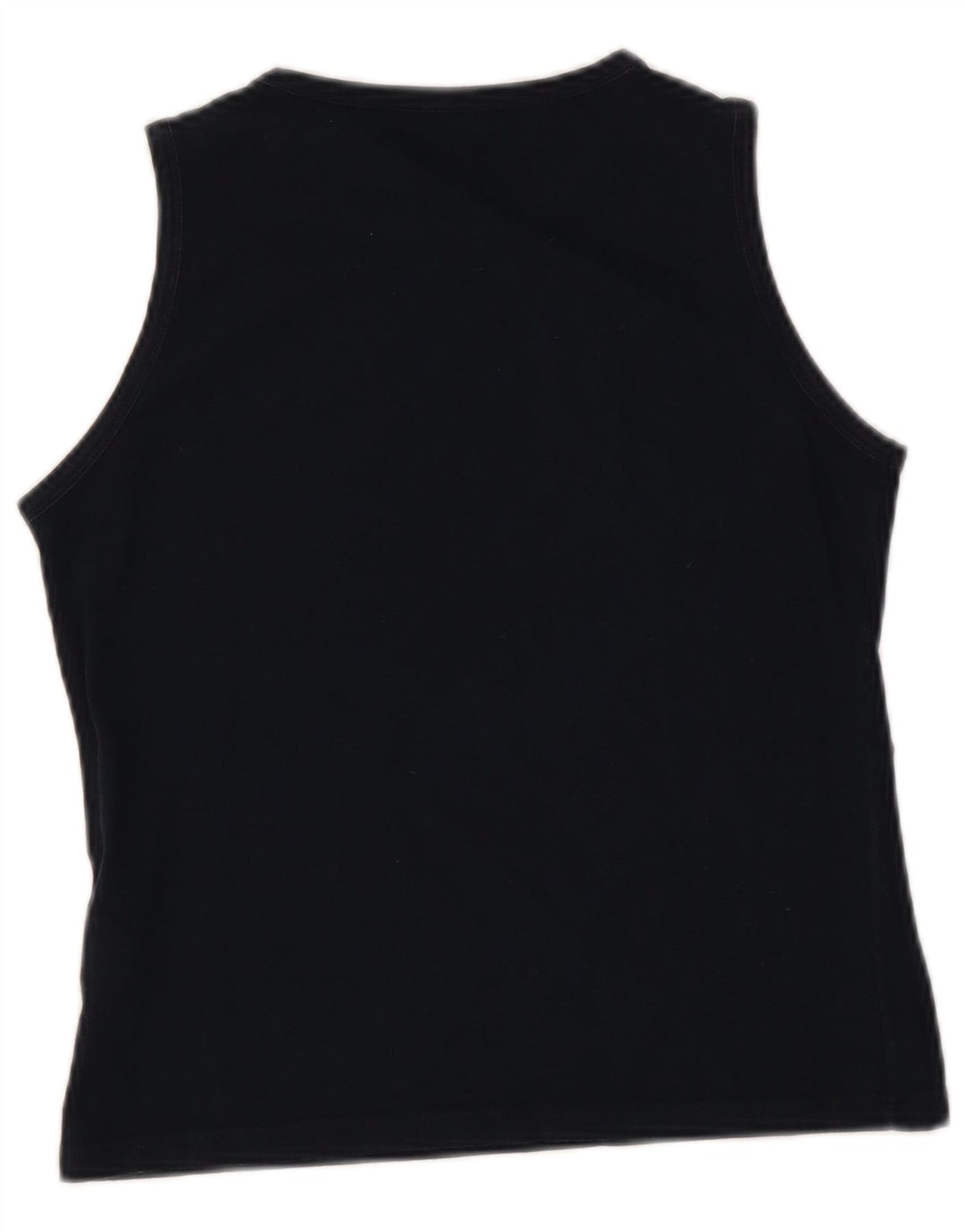 Fred Perry Top Corto Sin Mangas para Mujer UK 12 Mediano Algodón Negro