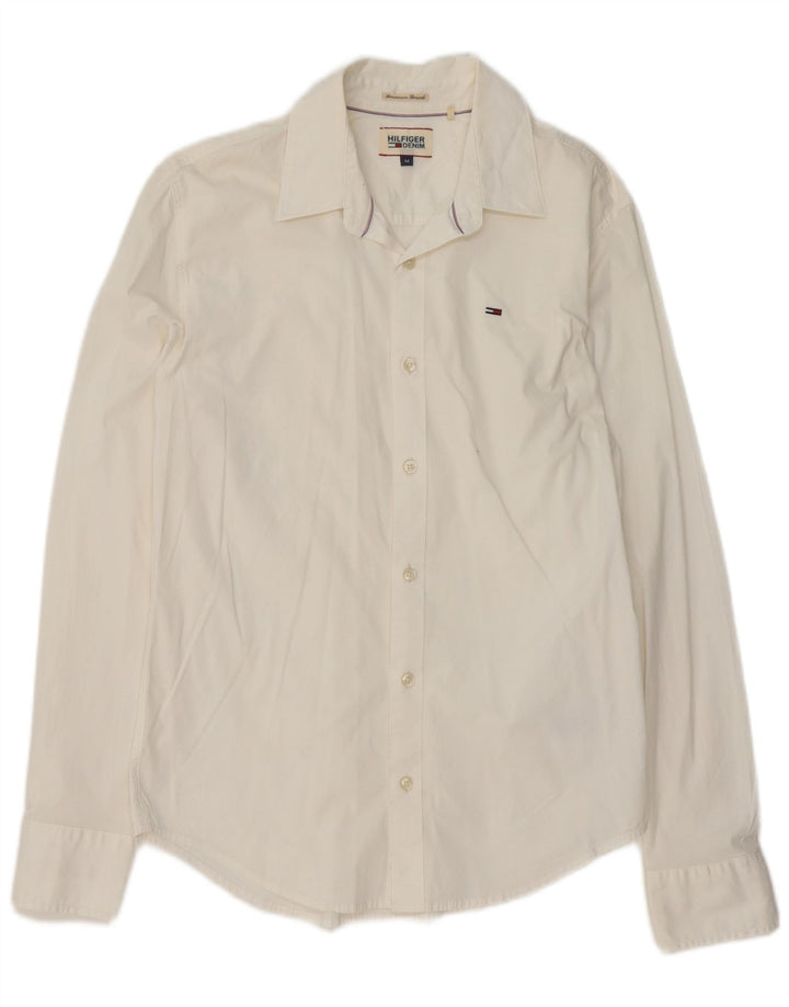 Camisa Tommy Hilfiger Hombre Mediana Off White Algodón