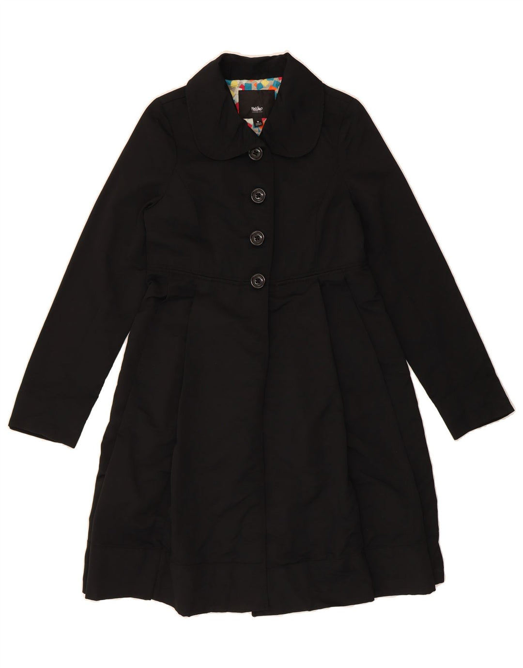 MOSSIMO Womens Trench Coat UK 10 Small Black Cotton Vintage Mossimo and Second-Hand Mossimo from Messina Hembry 