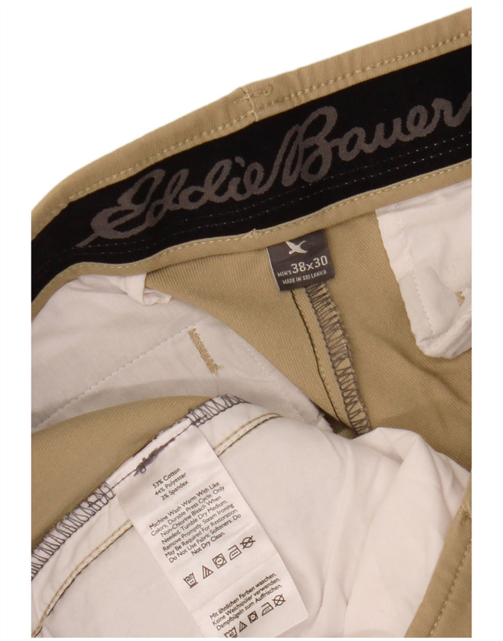 EDDIE BAUER Pantalón chino recto para hombre W38 L30 Algodón beige