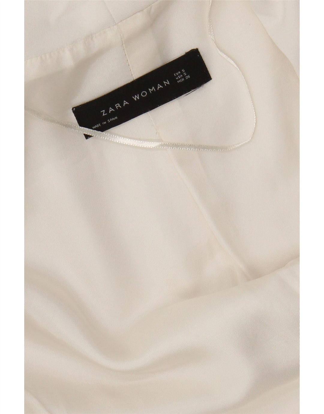 Zara Mujer Chaqueta Americana Abierta Manga 3/4 UK 10 Small White