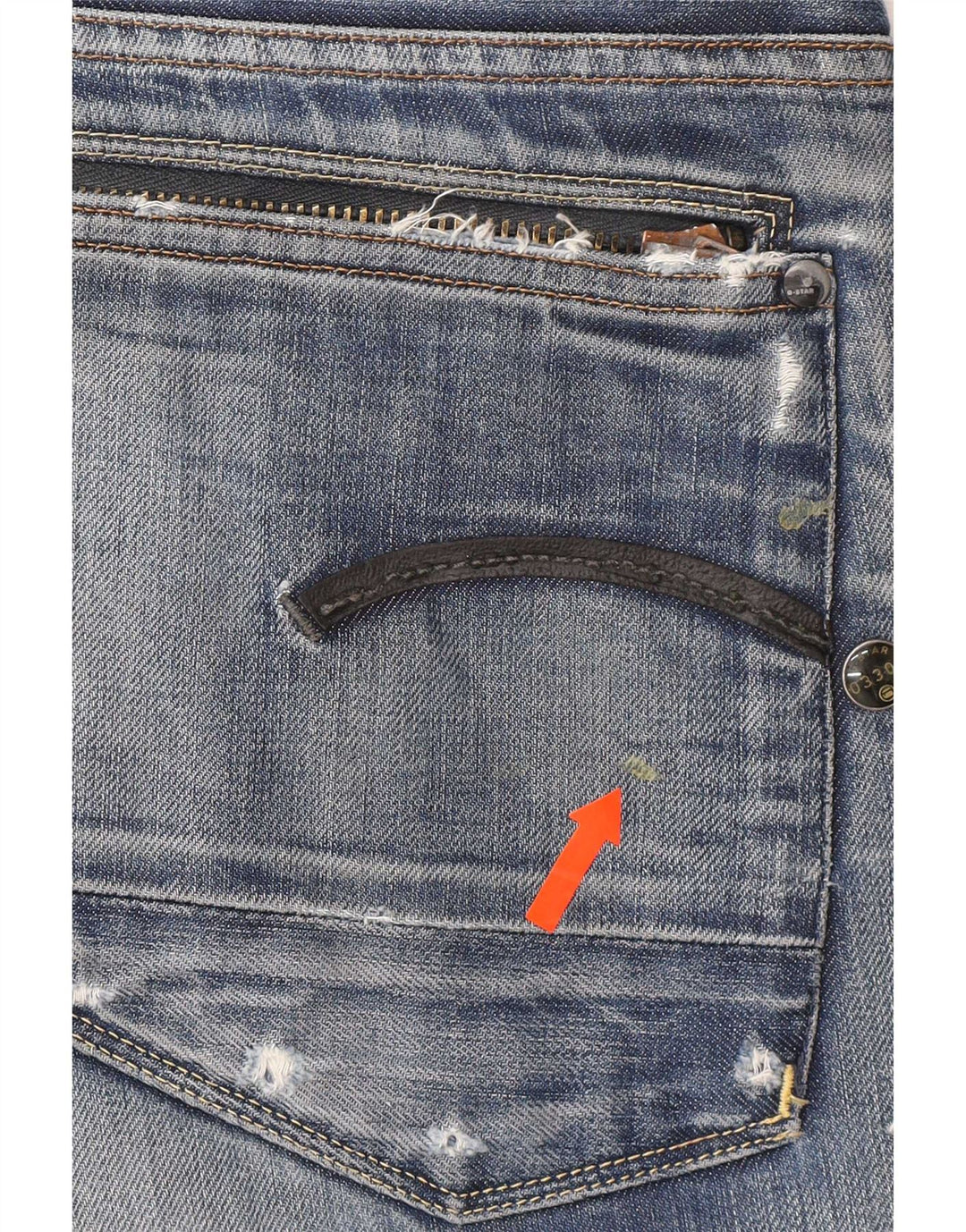 Vaqueros rectos desgastados para hombre G-Star W33 L32 Algodón azul