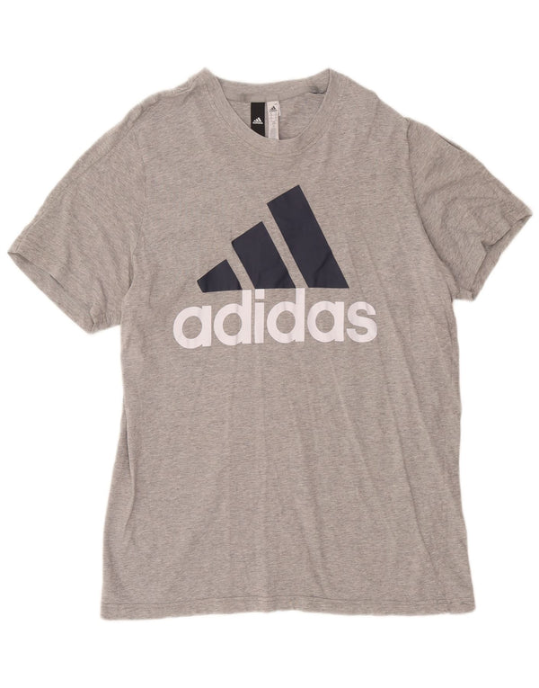 Adidas Hombre Camiseta Gráfica Top XL Gris Algodón