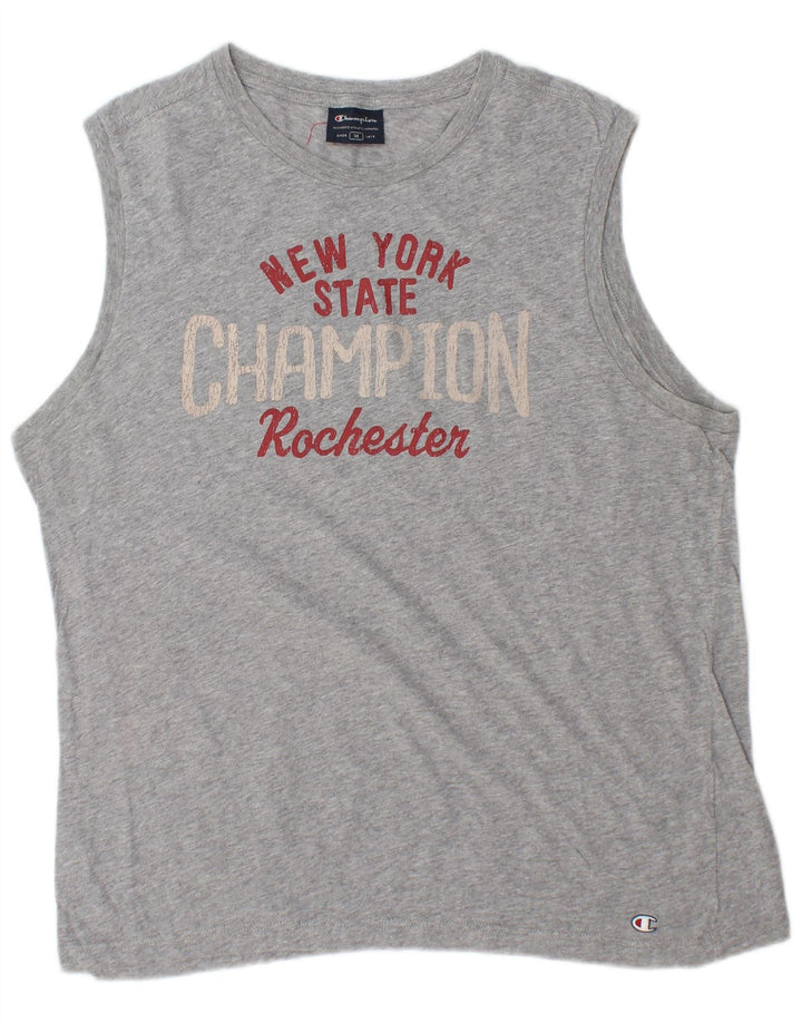 Champion Camiseta Sin Mangas Con Gráfico Para Hombre Gris Medio Moteado