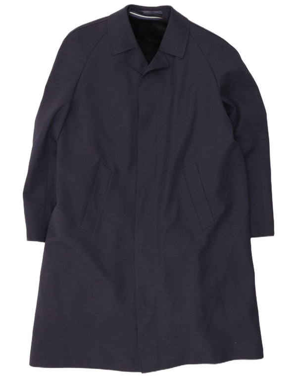 Vintage hombres gabardina Reino Unido 40 grande azul marino