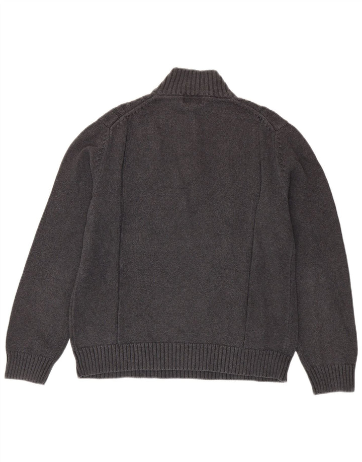 CALVIN KLEIN Jersey con cuello y cremallera para hombre de algodón gris medio