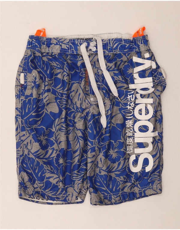 Superdry Bañador con estampado gráfico para hombre XL Poliéster floral azul