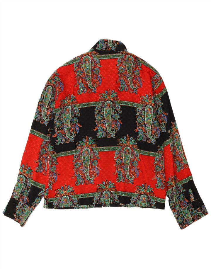Genny Blusa camisera para mujer UK 44 Mediana Seda Paisley multicolor