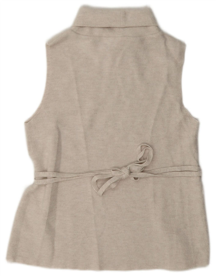 Zara Mujer Chaleco Top UK 42 Medio Beige Poliéster