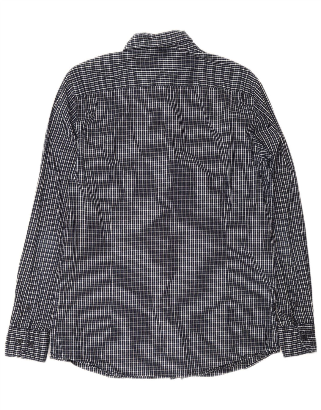 Camisa Massimo Dutti Hombre Large Cuadros Azul Marino Algodón