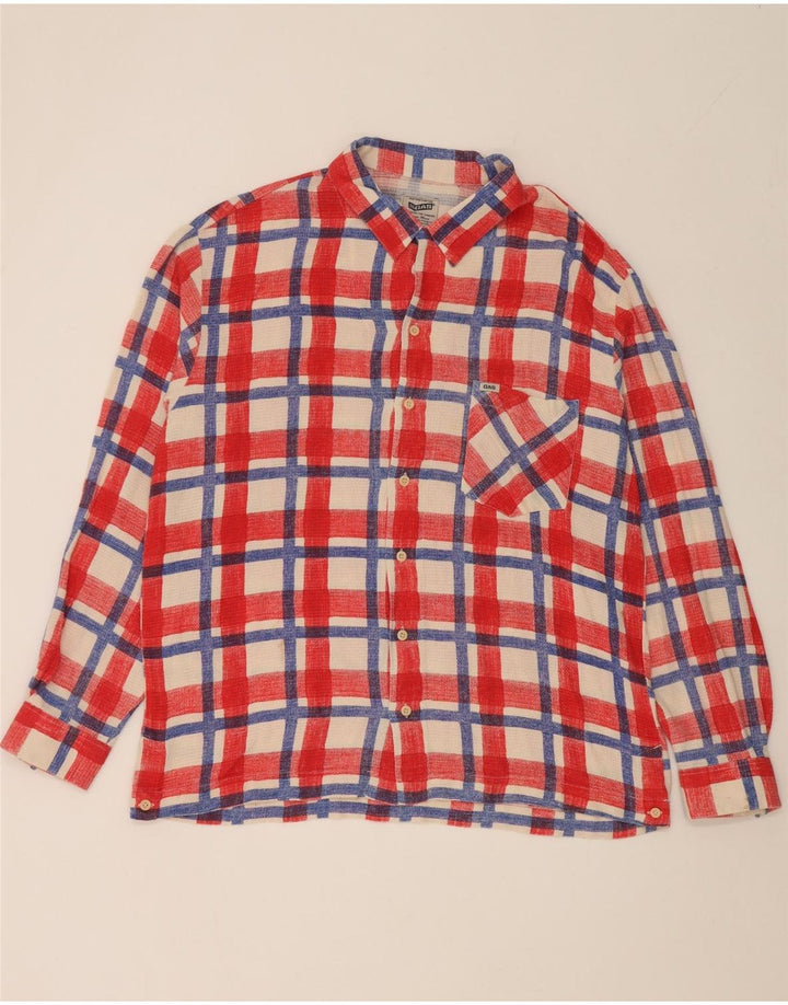 Camisa Gas Hombre XL Cuadros Rojos Algodón