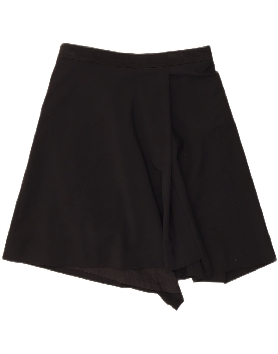 ANGELA MELE Falda cruzada para mujer IT 44 Mediana W30 Lana negra