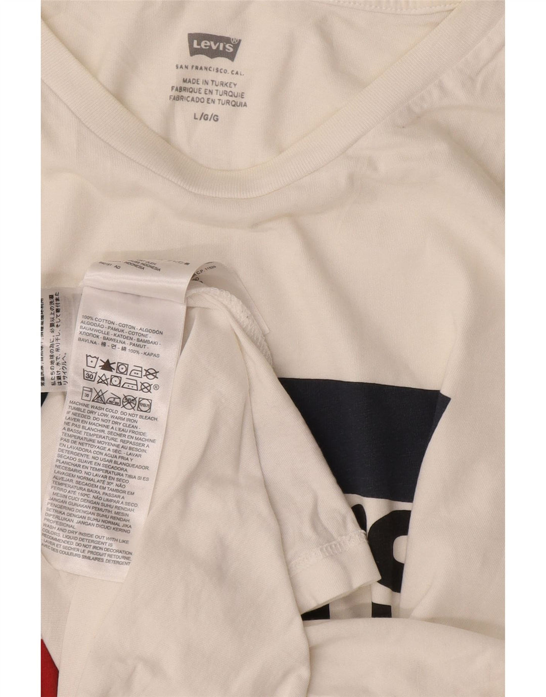 LEVI'S Camiseta gráfica para hombre Top grande de algodón blanco