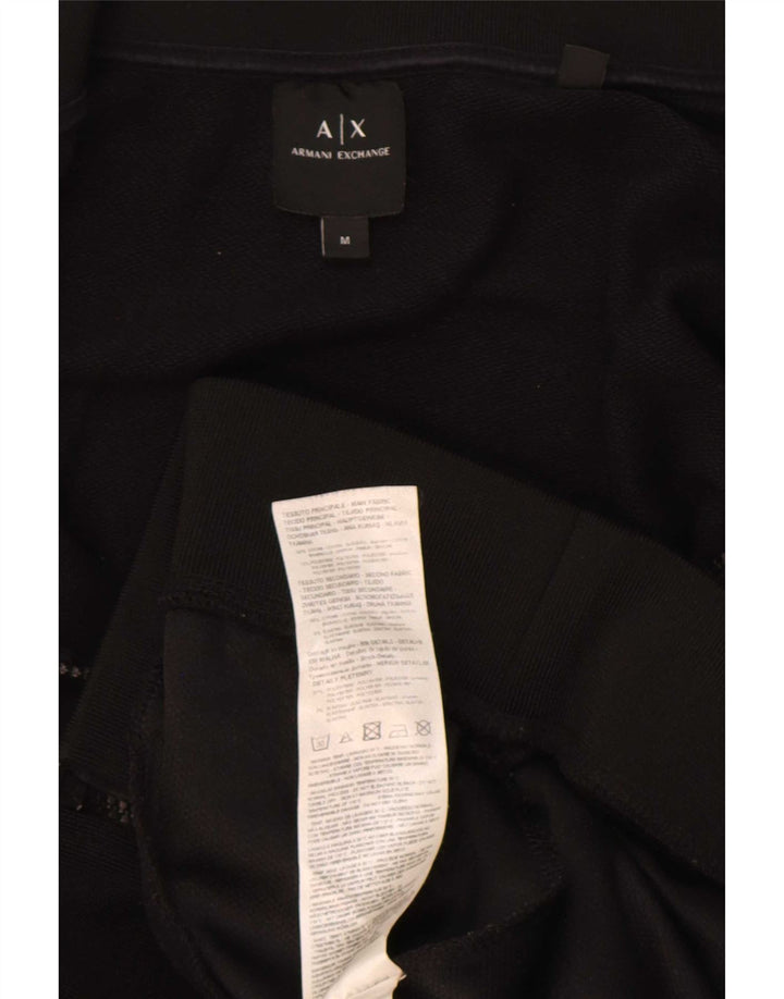 Armani Exchange Chaqueta superior de chándal con gráfico para hombre Algodón negro mediano