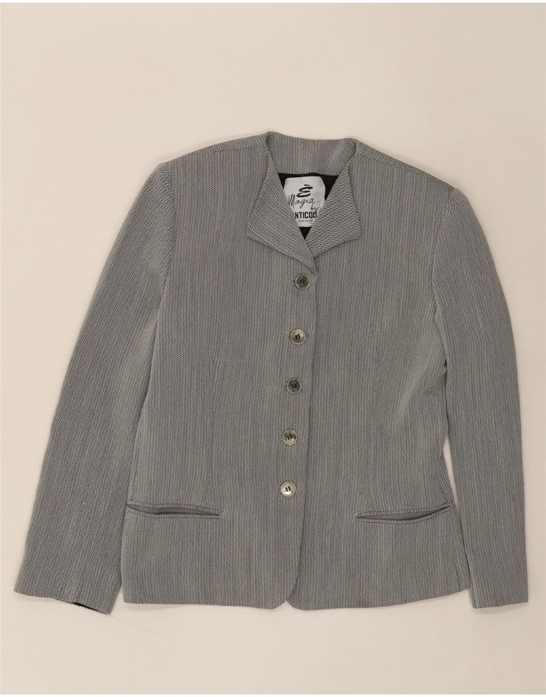 ANTICOLI Womens 2 Piece Skirt Set UK 12 Medium W28  Grey Herringbone Vintage ANTICOLI and Second-Hand ANTICOLI from Messina Hembry 