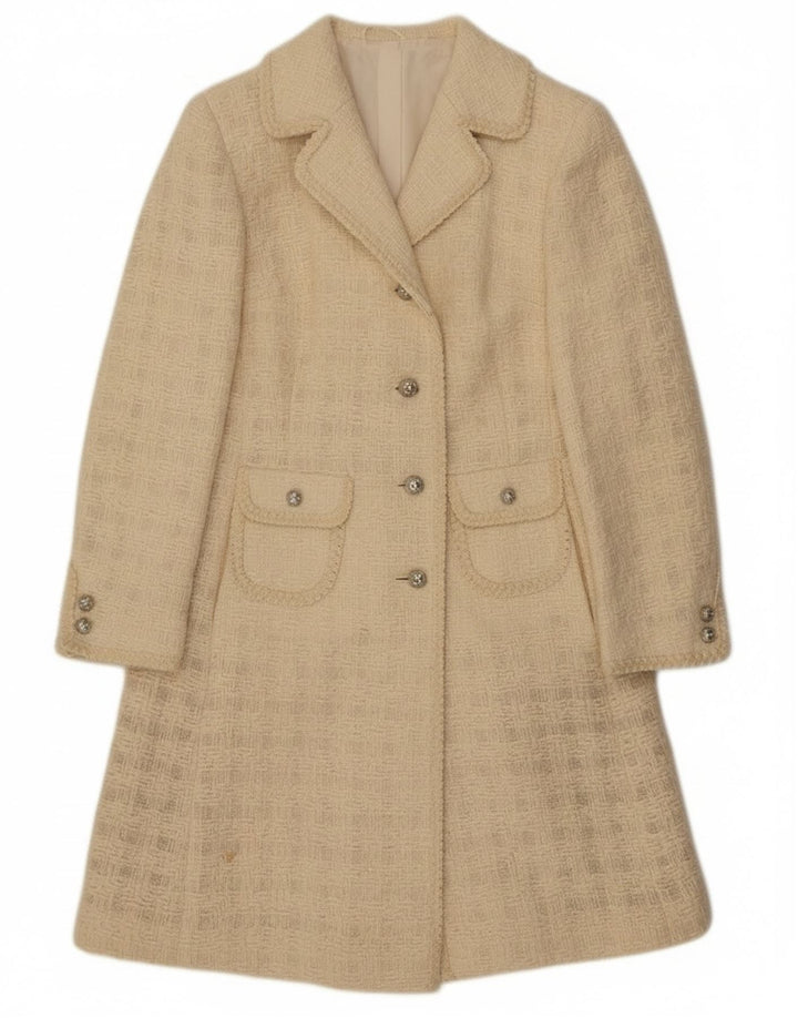 Abrigo exclusivo para mujer UK 40 Small Off White Check