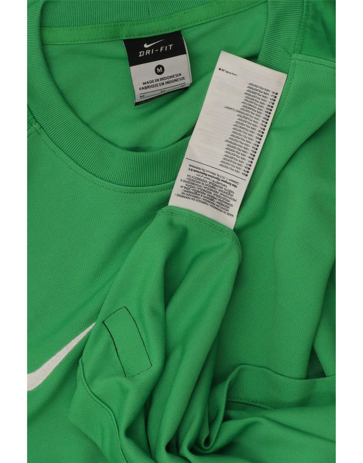 Camiseta Nike Dri Fit De Manga Larga Para Hombre Poliéster Color Block Verde Medio