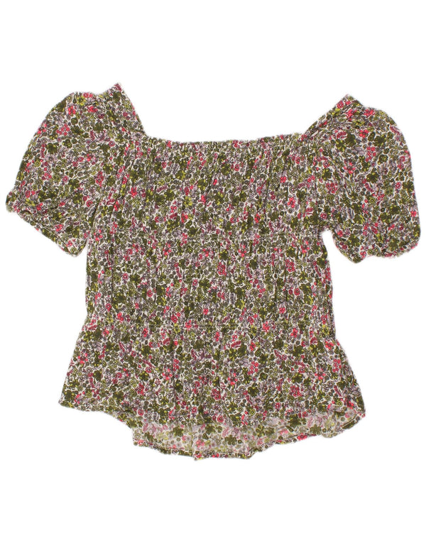 Benetton Blusa para Niña 6-7 Años Small Viscosa Floral Multicolor