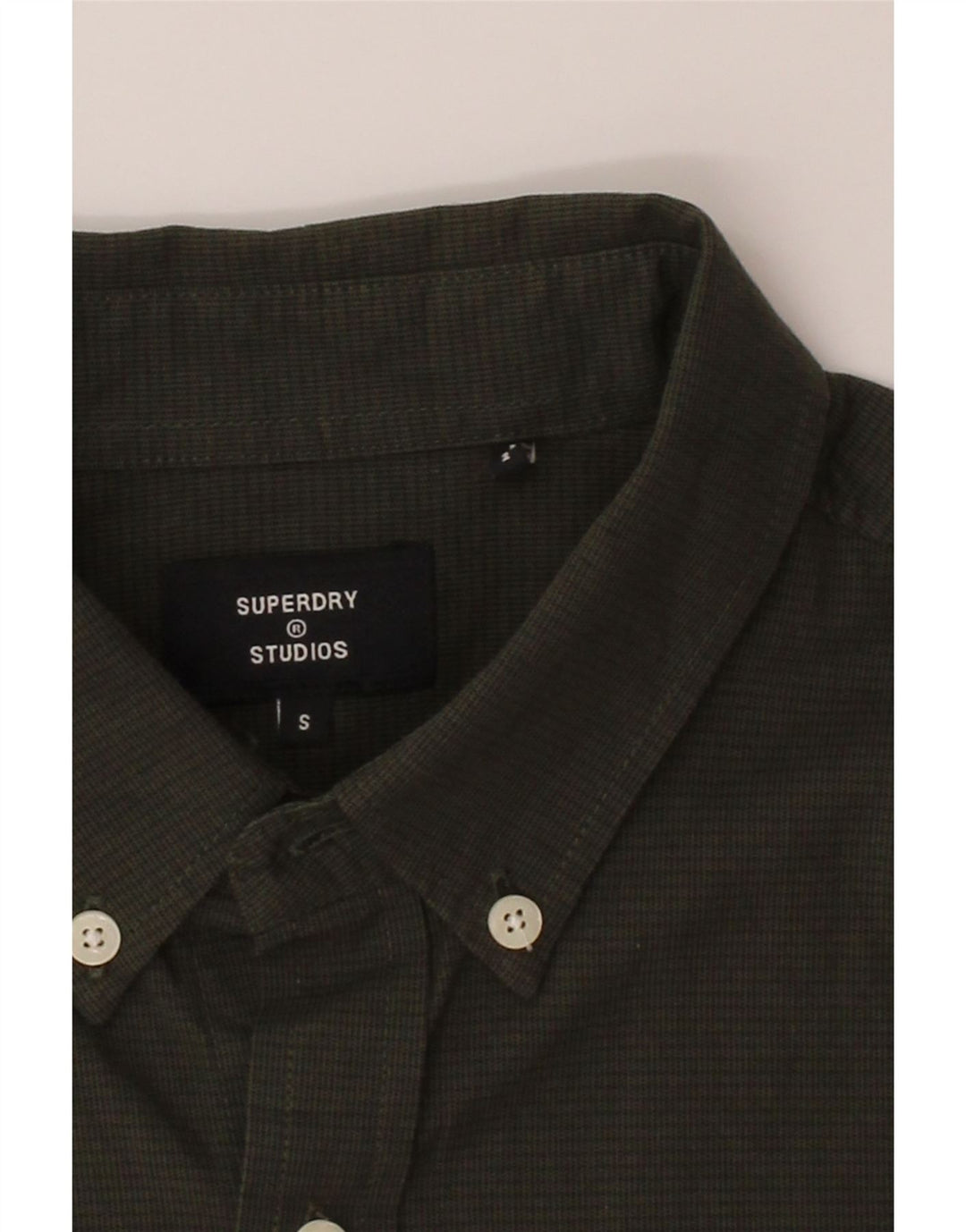 SUPERDRY Mens Shirt Small Khaki Check Cotton Vintage Superdry and Second-Hand Superdry from Messina Hembry 
