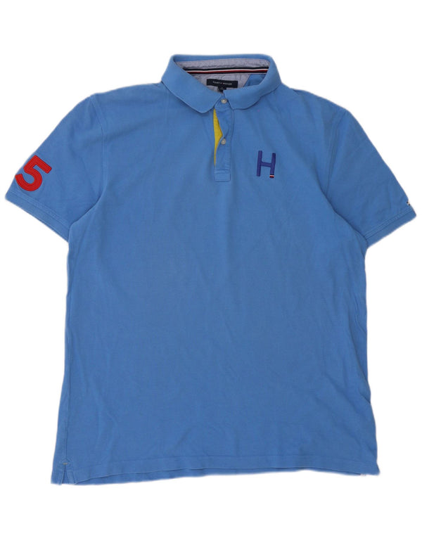 Tommy Hilfiger Polo con gráfico personalizado para hombre XL Algodón azul