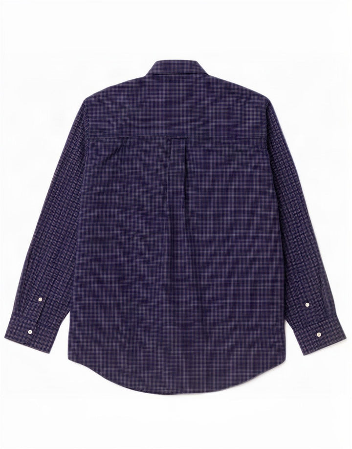 Chaps Camisa de fácil cuidado para hombre XL Algodón a cuadros azul marino