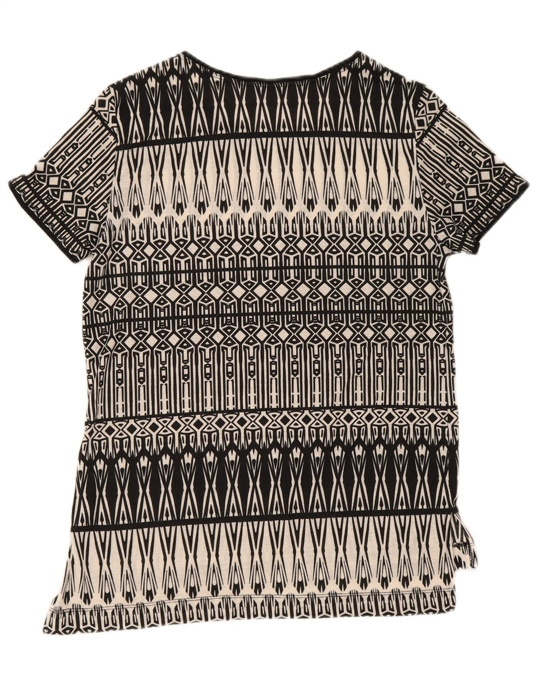 Oasis Camiseta para Mujer Top UK 10 Small Black Geométrico
