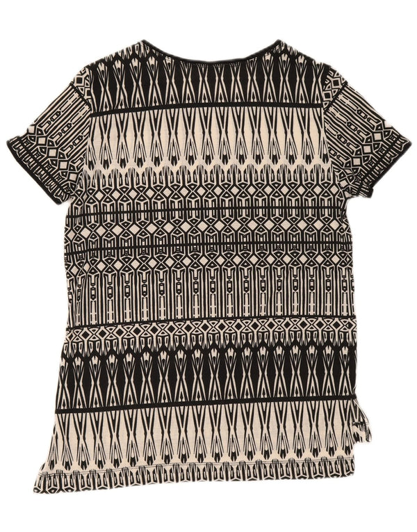 Oasis Camiseta para Mujer Top UK 10 Small Black Geométrico