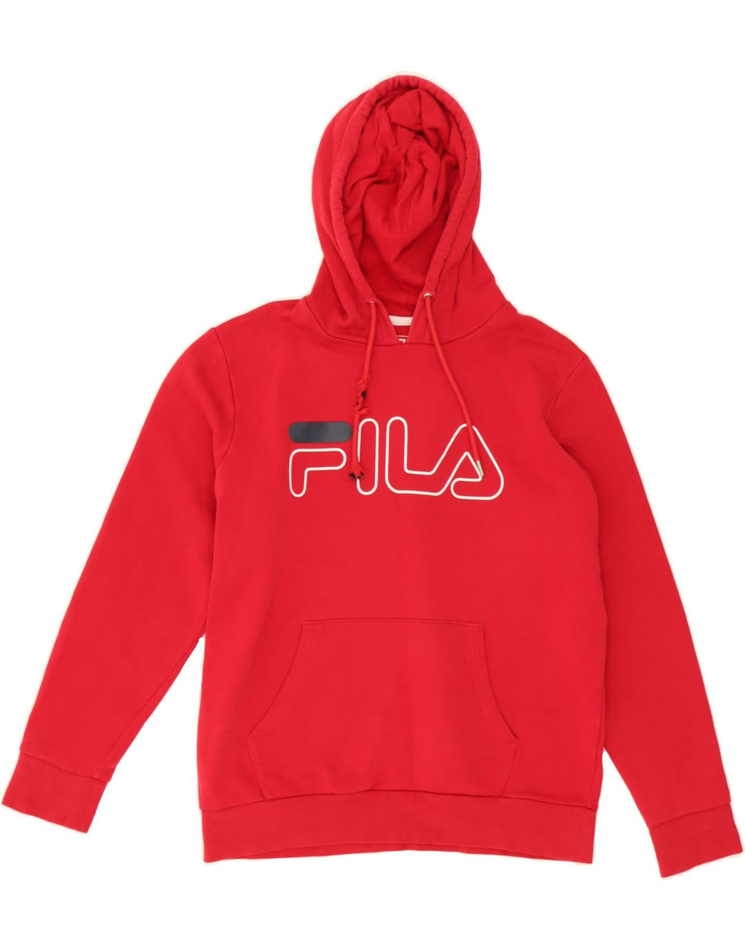 FILA Mens Graphic Hoodie Jumper Medium Red Cotton Vintage Fila and Second-Hand Fila from Messina Hembry 
