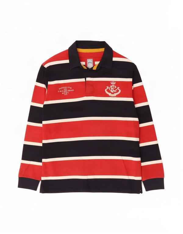 Tom Joule Polo de rugby de manga larga con gráfico para hombre, talla grande, color negro a rayas
