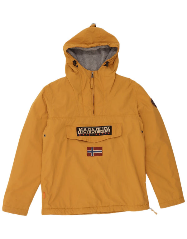 Napapijri Mens Geographic Graphic Anorak Jacket UK 40 Large Yellow Nylon