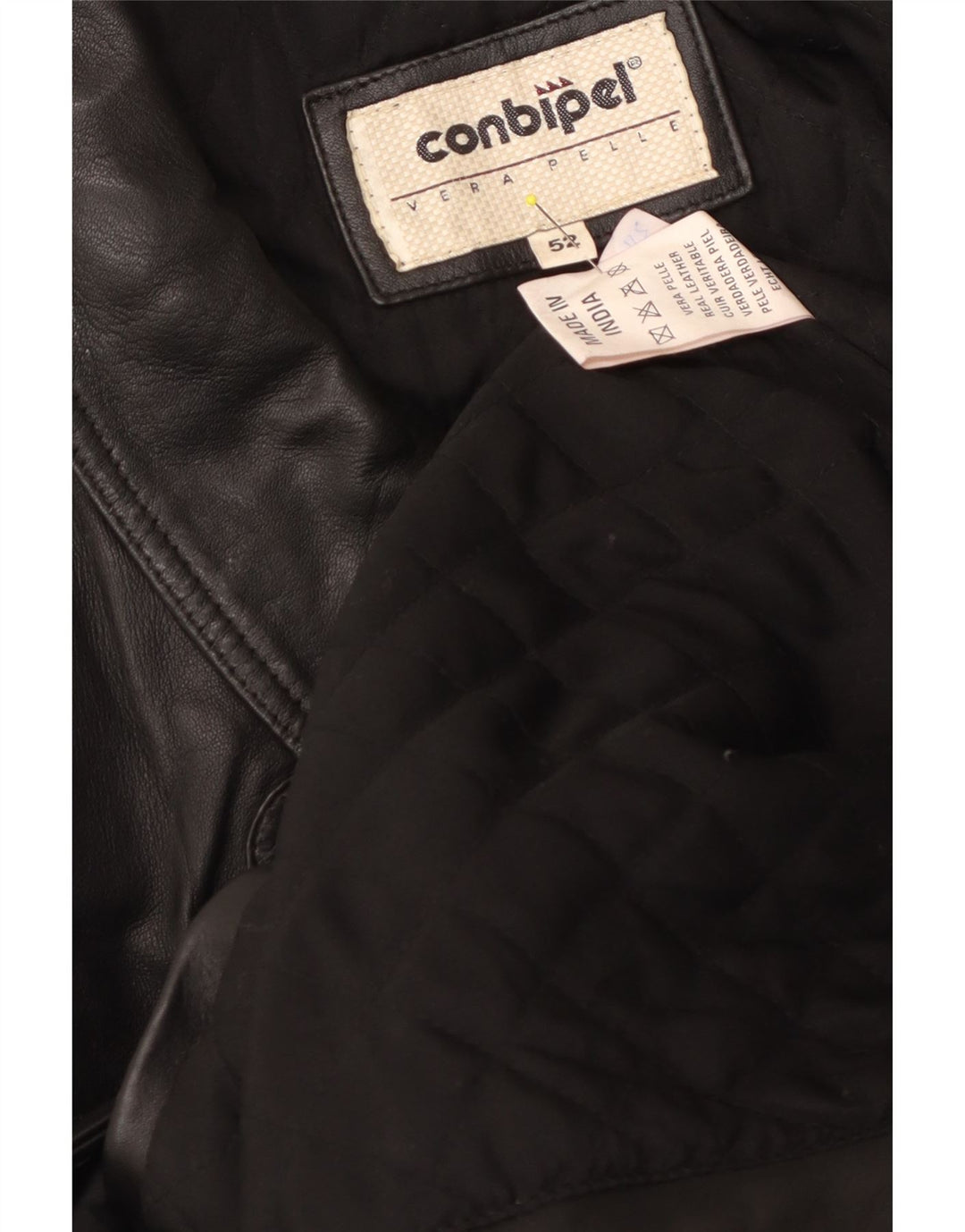 Conbipel Abrigo de cuero para hombre IT 52 Cuero negro grande