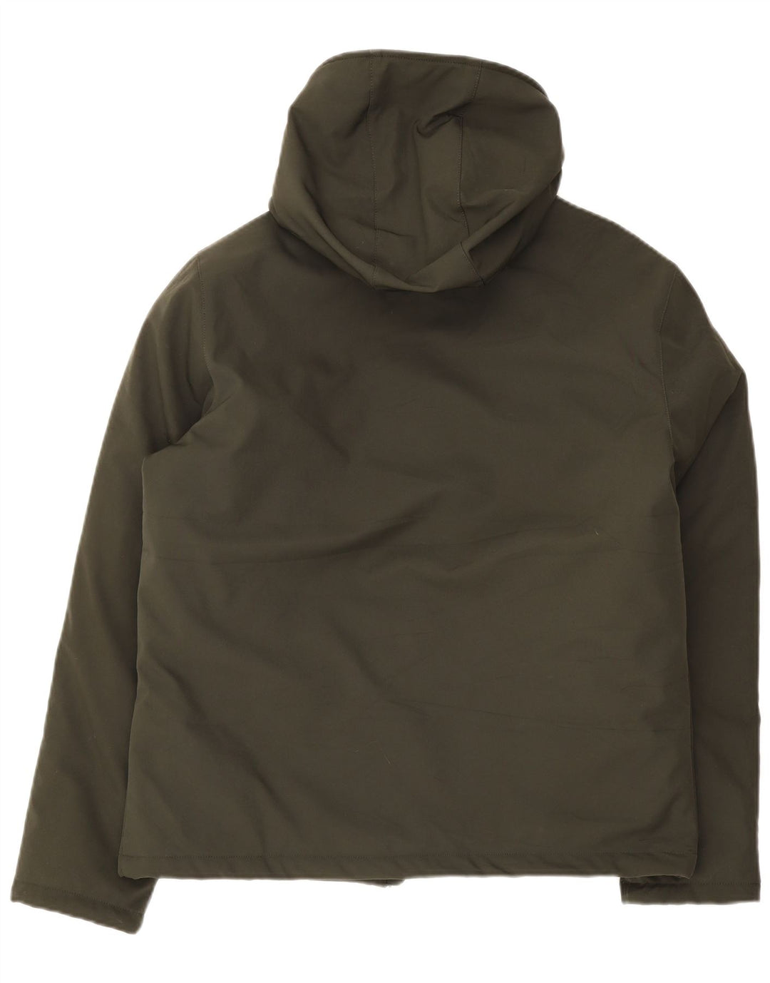 Vintage hombres con capucha chaqueta acolchada Reino Unido 42 XL poliéster verde