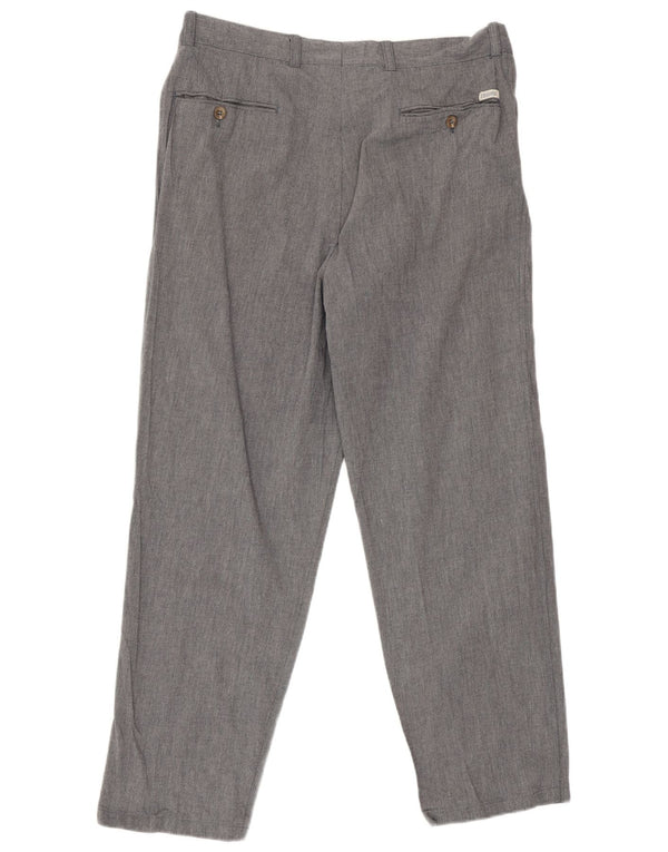 Trussardi Pantalón de traje recto para hombre IT 50 Large W34 L28 Gris Algodón