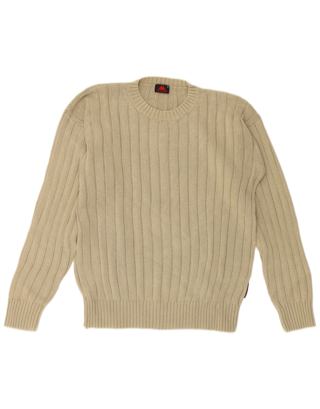 Kappa Hombre Jersey De Cuello Redondo Jersey De Algodón Beige Medio