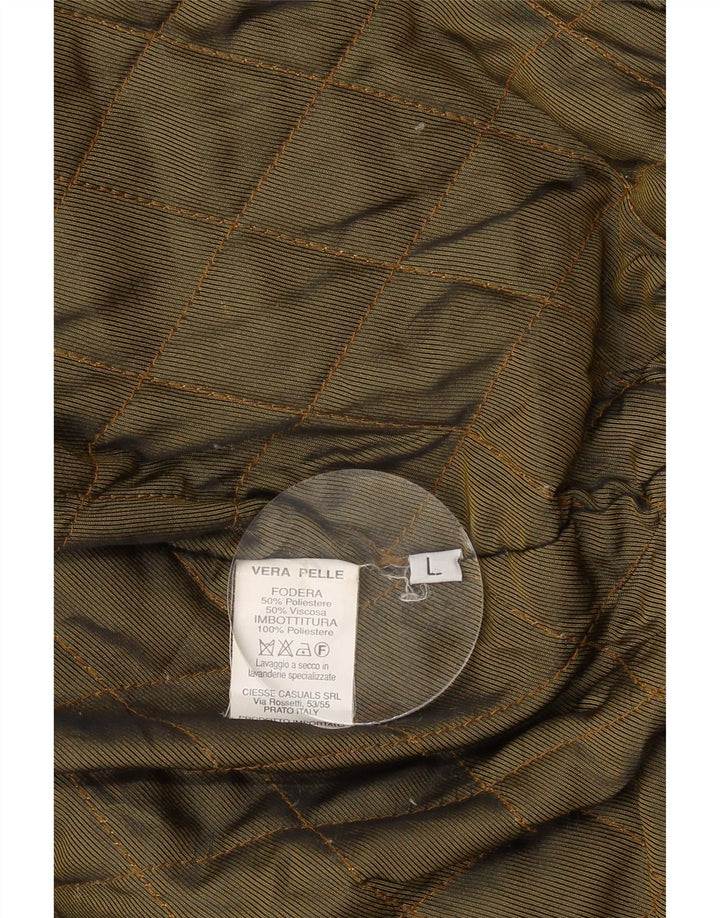 VINTAGE Chaqueta bomber de ante para hombre Reino Unido 40 Cuero marrón grande