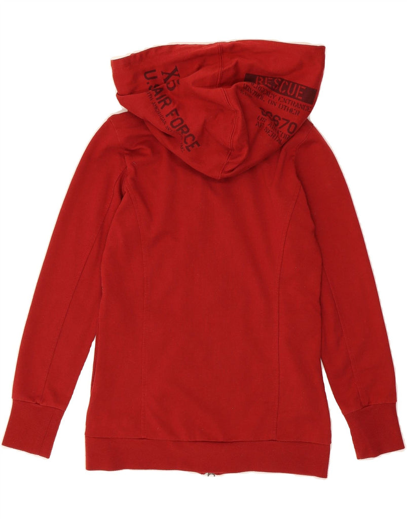 AVIREX Womens Graphic Zip Hoodie Sweater UK 10 Small Red Vintage Avirex and Second-Hand Avirex from Messina Hembry 