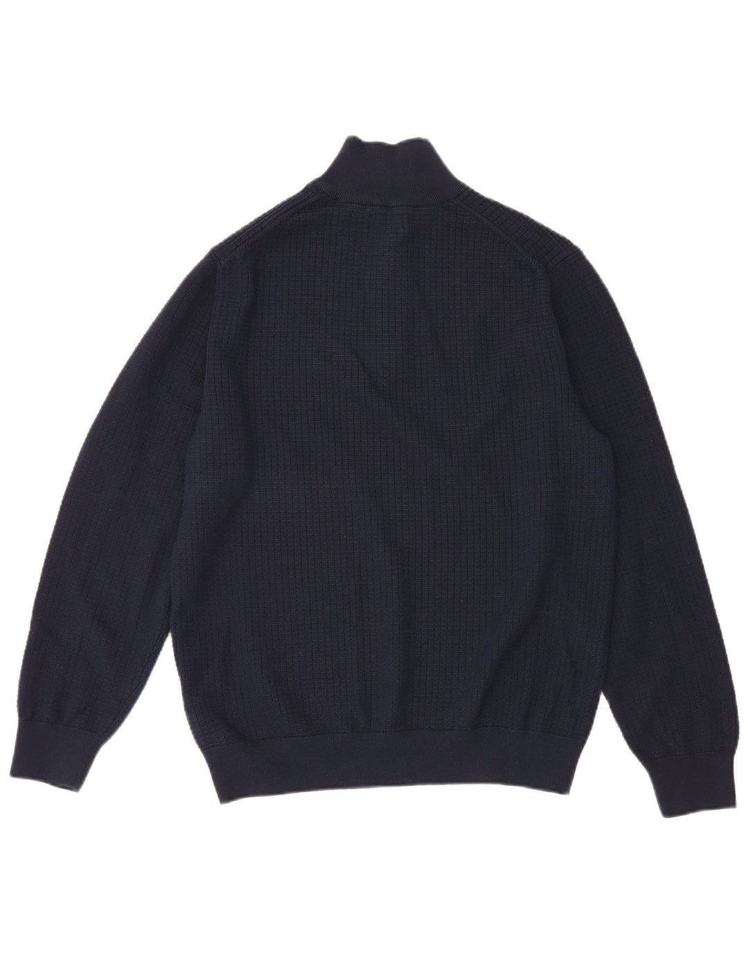 Gant Hombre Zip Neck Jumper Sweater Large Azul Marino Algodón