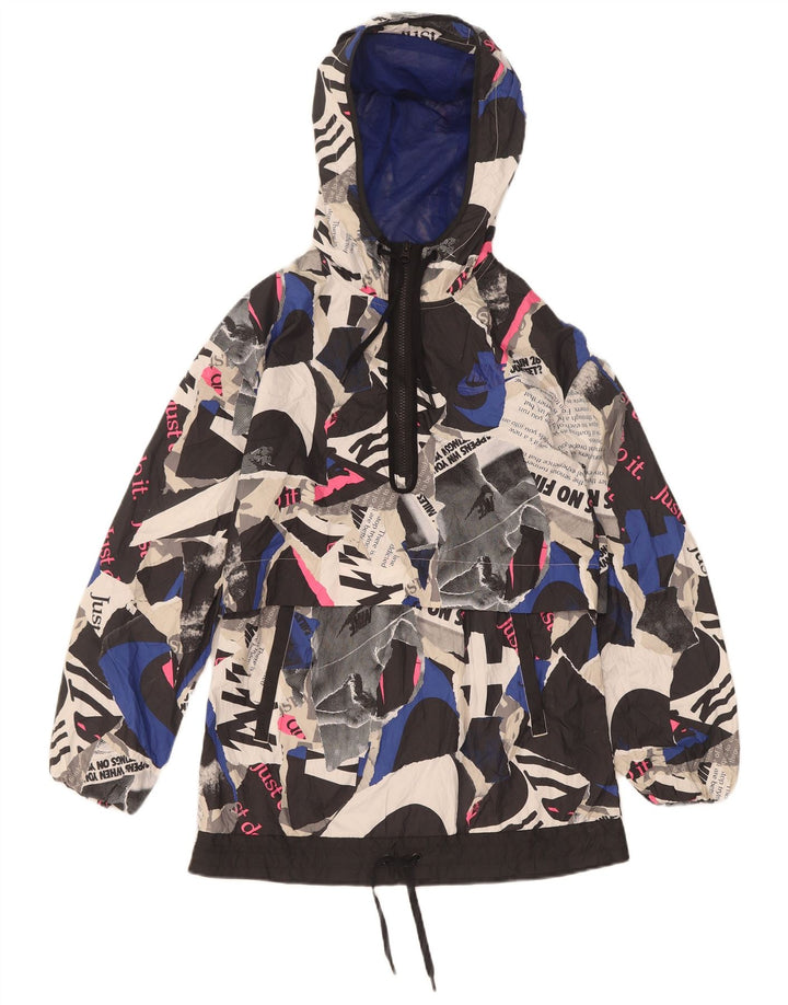 Nike Chaqueta impermeable con capucha para mujer UK 6 XS Multicolor Geométrico