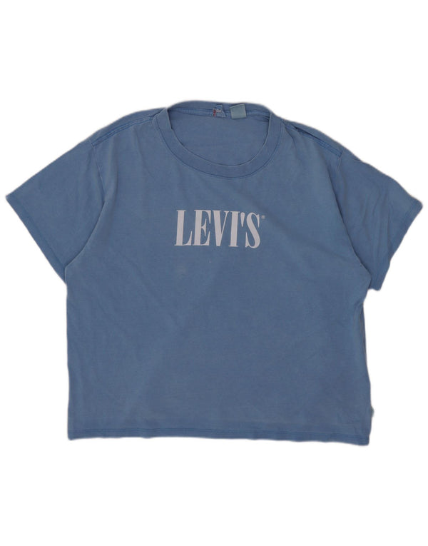 Levi's Camiseta corta gráfica para mujer UK 44 Algodón azul medio