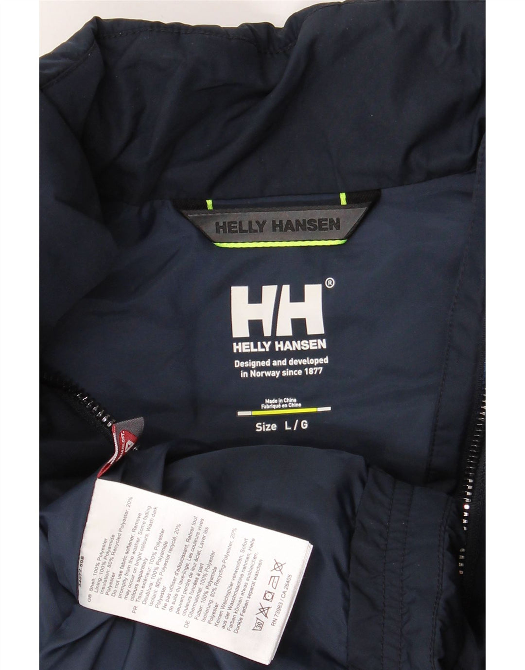 HELLY HANSEN Chaleco acolchado con forro para mujer Reino Unido 46 Grande Poliéster azul marino