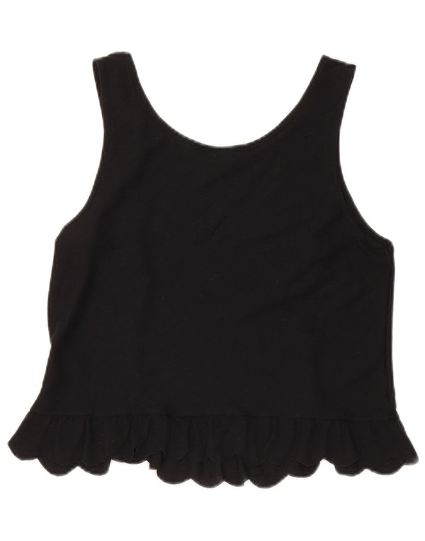 Topshop Top sin mangas para mujer UK 8 Small Poliéster negro